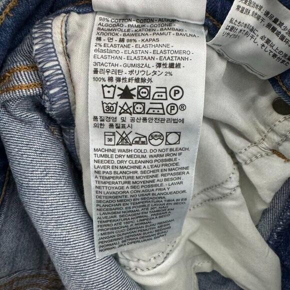 Levis Jeans Women 25 Blue Medium Wash Denim Stretch Wedgie Button Fly Skinny - Picture 16 of 16
